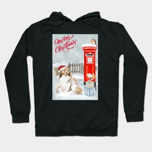 Shetland Sheepdog Merry Christmas Santa Dog Holiday Greeting Hoodie